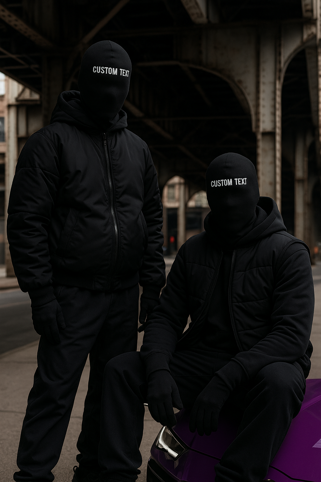 Black Full-Face Techwear Mask – Seamless Balaclava for Photoshoots, Streetwear, Performance & Creative Projects