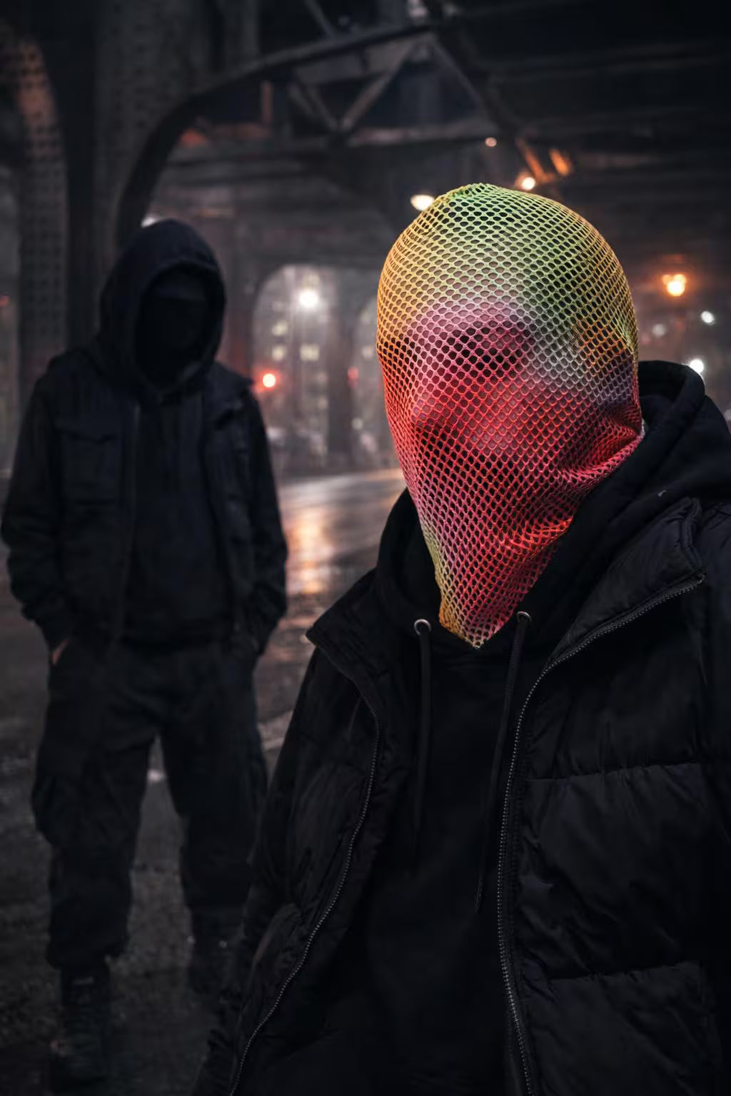 Neon Mesh Full Face Mask, Streetwear Balaclava, Techwear Mask, Anonymity Mesh Mask
