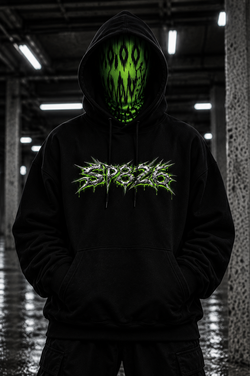 SP826-01 TOXIC — Neon Green Balaclava Mask