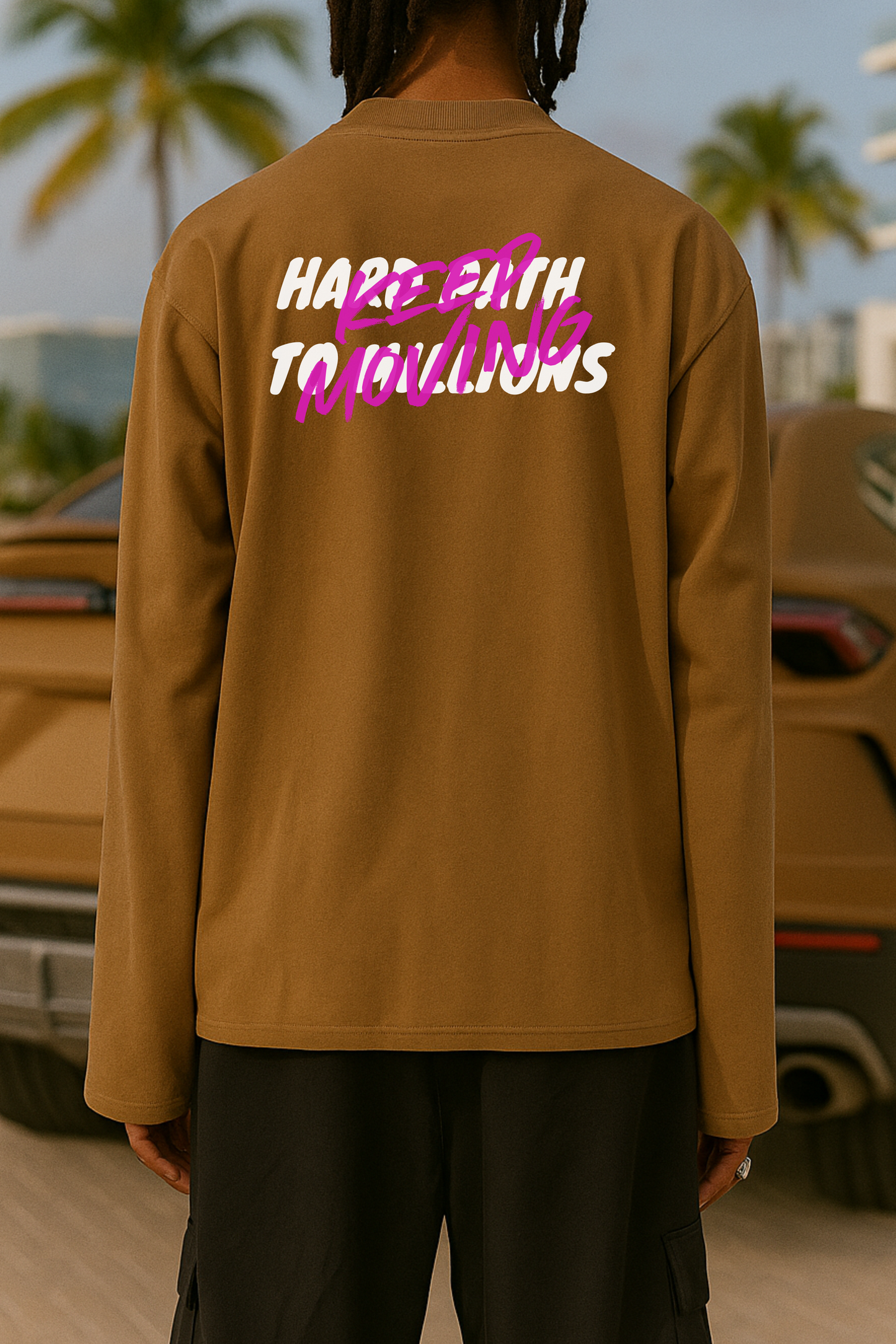 Oversized Long Sleeve Shirt – Hard Path to Millions Streetwear Tee