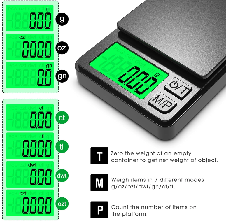 Pocket Digital Scale - High Precision 0.01g, Compact & Lightweight, Black