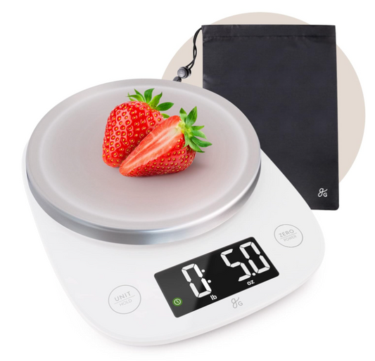 Premium Digital Baking Scale - Ultra Accurate, 4 Units, White + Stainless Steel