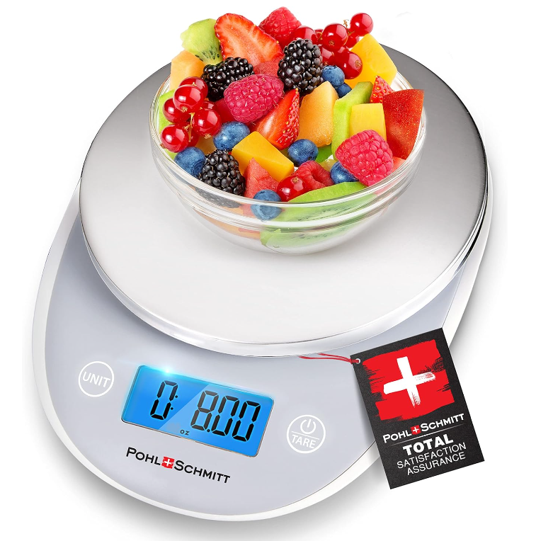 Digital Food Kitchen Scale - Multifunctional, Stainless Steel, Grey, 11lb Capacity