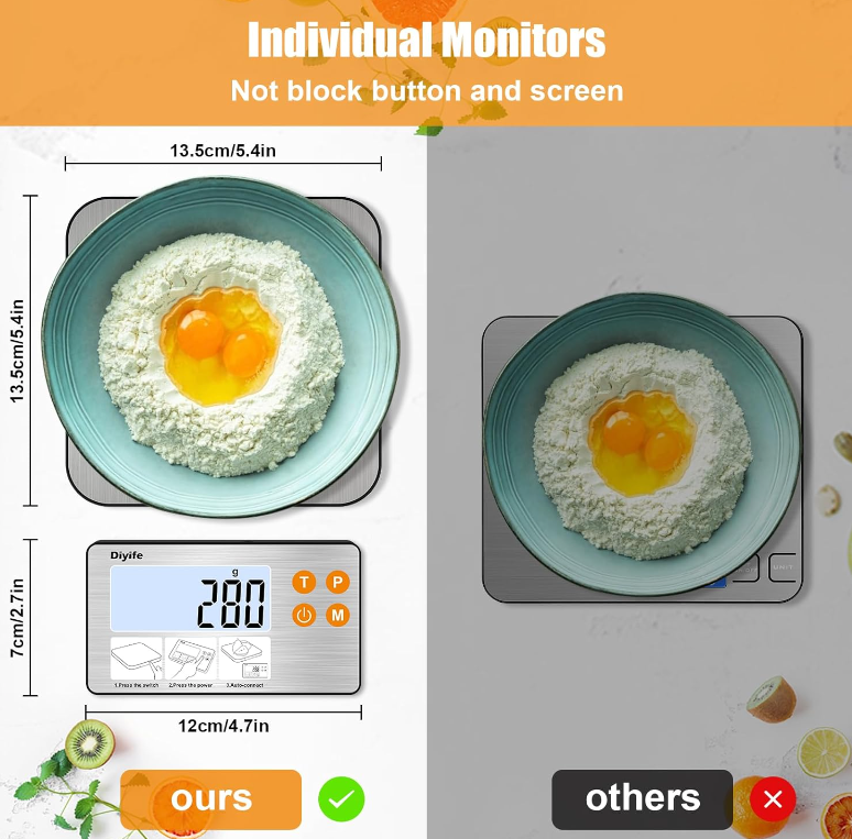 Oats measured accurately in a bowl using the digital kitchen scale