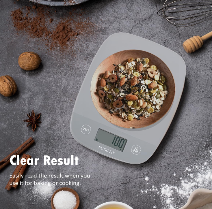 Digital Kitchen Food Scale - 11lbs/5kg Capacity, Precise Measurements & Multi-Function Design