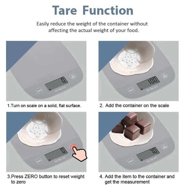 Digital Kitchen Food Scale - 11lbs/5kg Capacity, Precise Measurements & Multi-Function Design