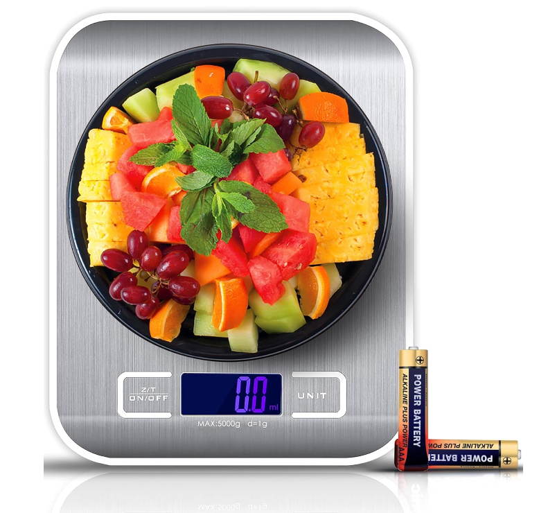 Digital Kitchen Scale - Premium Stainless Steel, LCD Display, 1g Precision