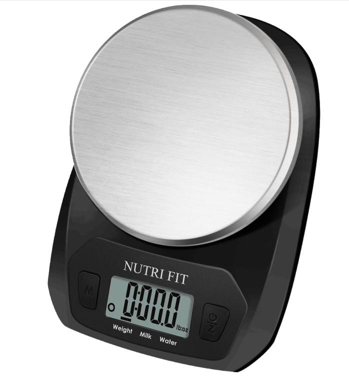 Digital Food Scale - Compact Kitchen Scale in Grams & OZ, Stainless Steel, Black