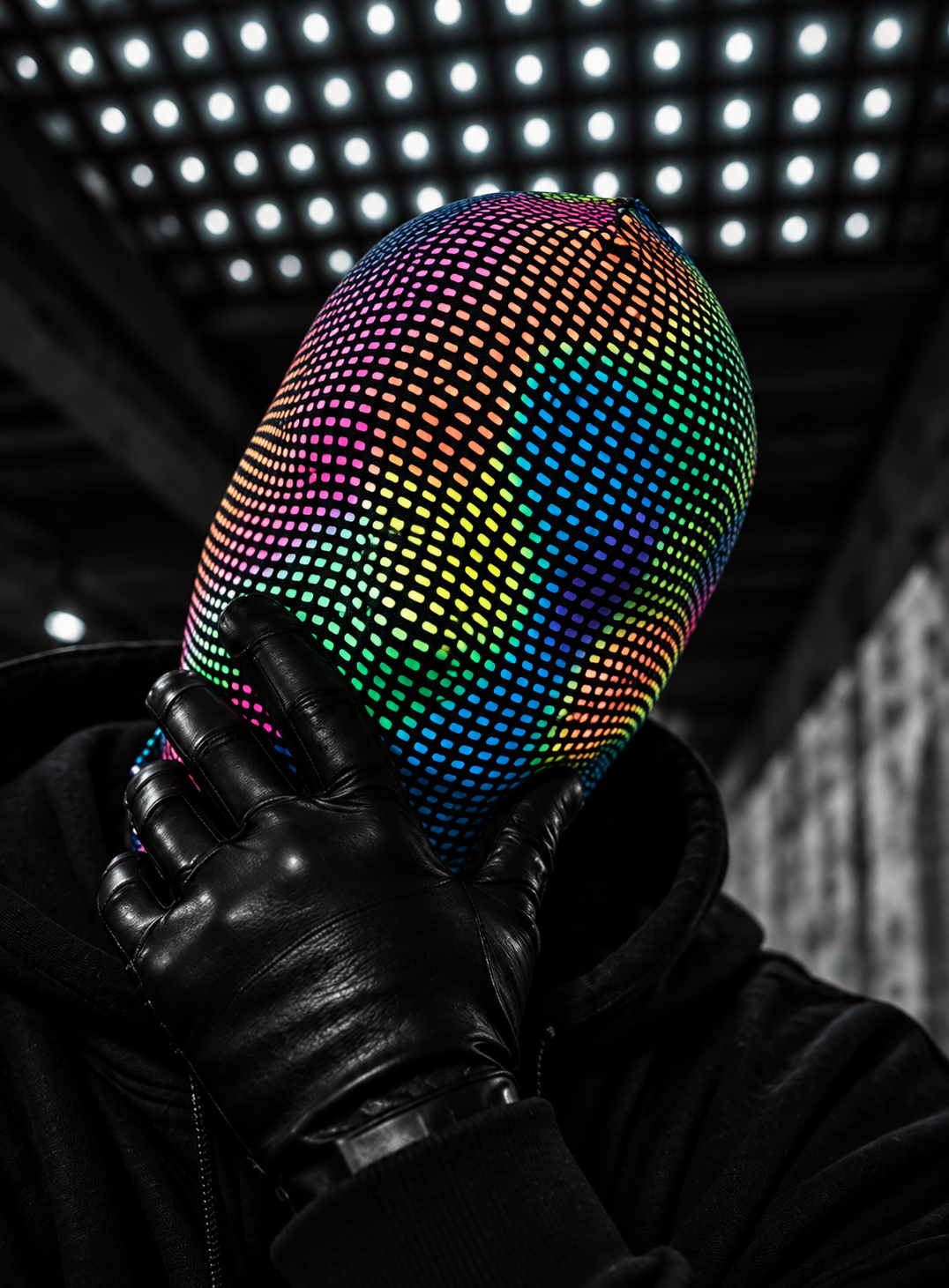 SP826-04 - DIGITAL GHOST SP826 — Rainbow Pixel Full-Face Mask
