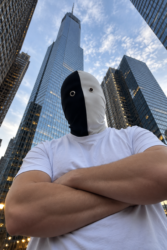 Black White Mask Balaclava for Photoshoots, Performance Creative Projects