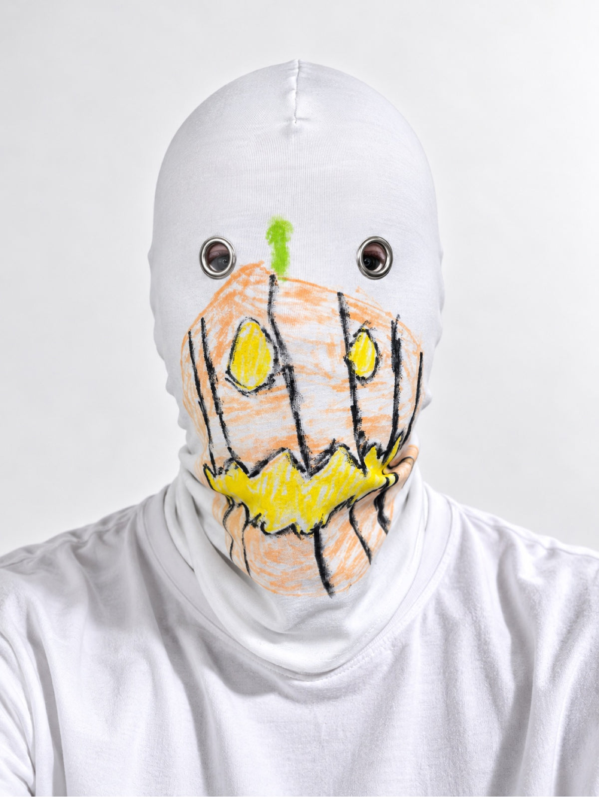Pumpkin Face mask hand-drawn by Luna Otkydach, age 7 — one of a kind