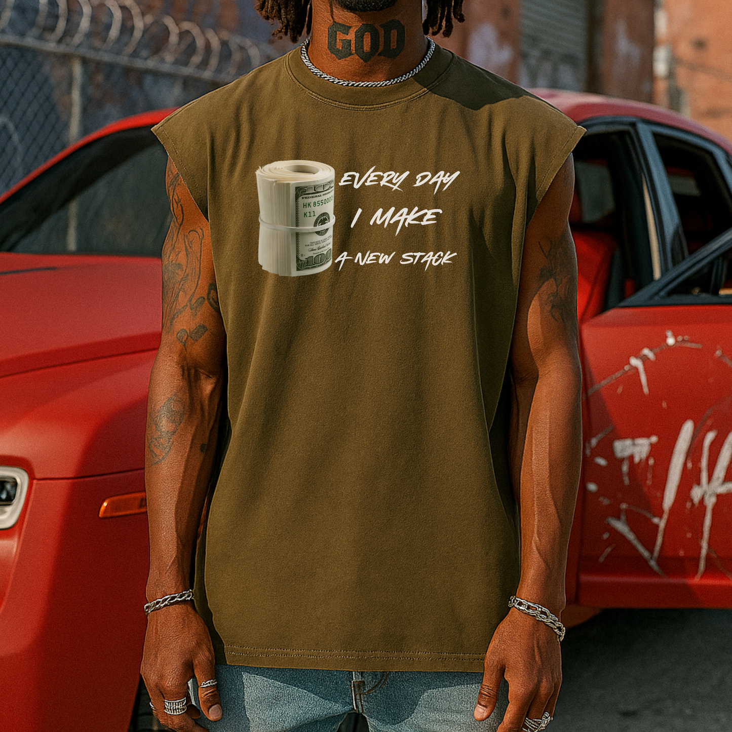 Streetwear Sleeveless Shirt Every Day I Make a New Stack Muscle Tee