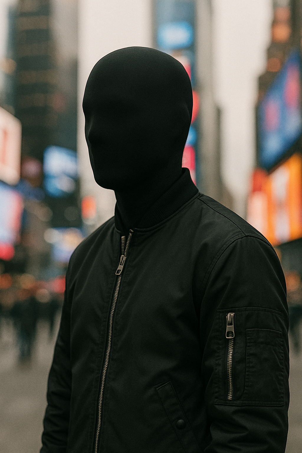 Black Full-Face Techwear Mask – Seamless Balaclava for Photoshoots, Streetwear, Performance & Creative Projects