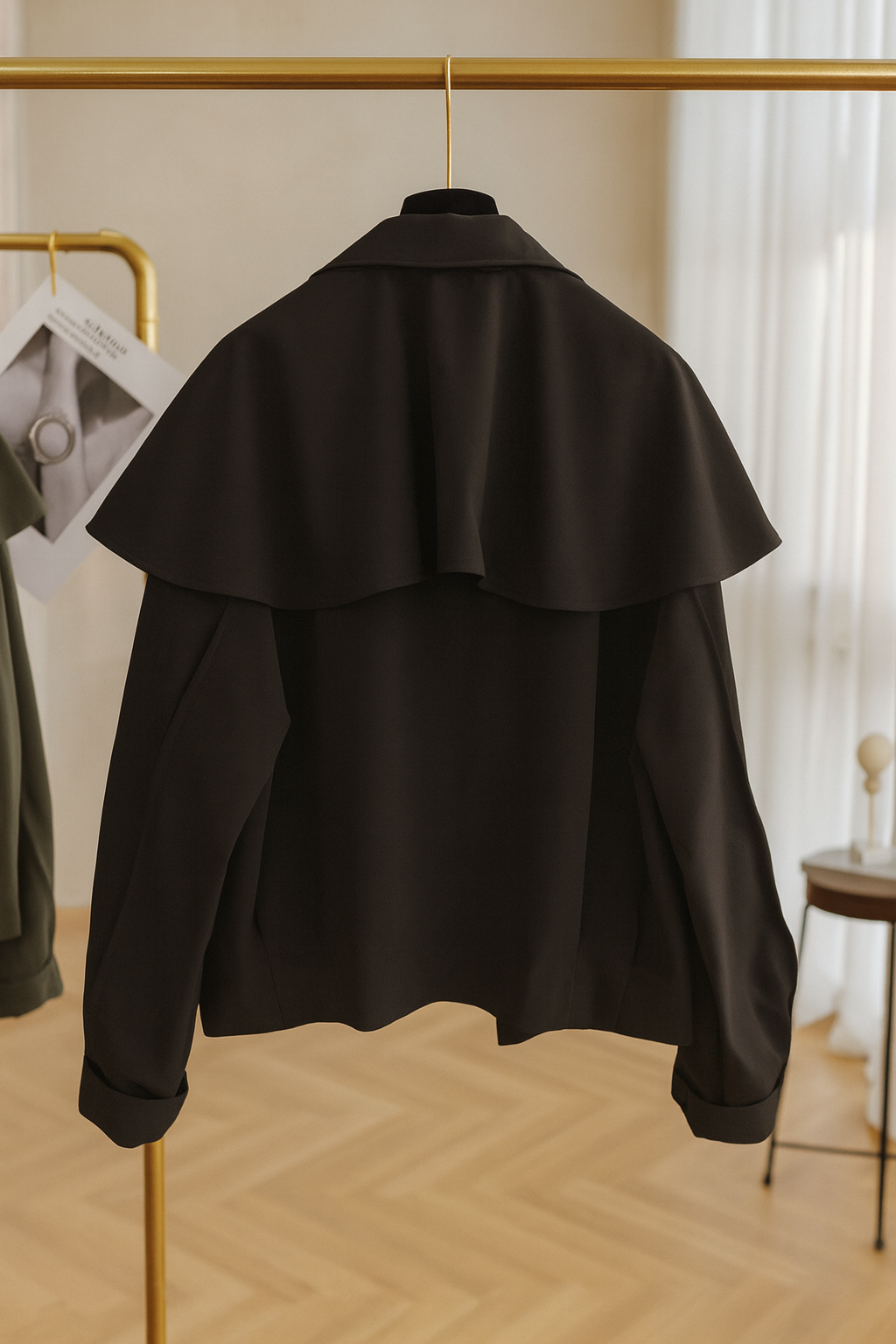 Black Cloak Jacket – Samurai Hakama Techwear Mantle Coat – Oversized Japanese Cape – Avant Garde Darkwear