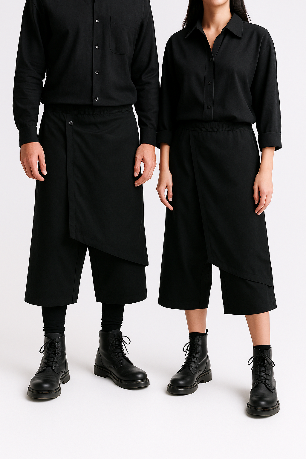 Avant-Garde Samurai Wrap Pants – Asymmetric Techwear Culottes