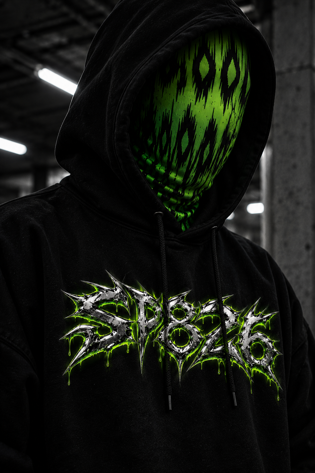 SP826-01 TOXIC — Neon Green Balaclava Mask