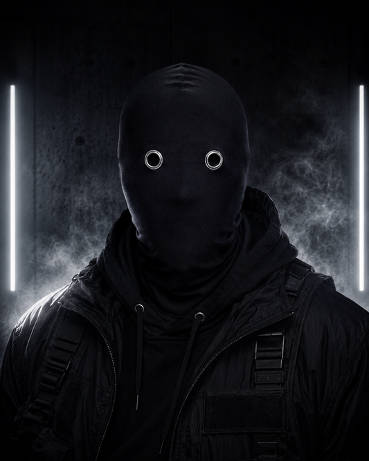 Black Balaclava with Metal Eyelets | Streetwear & Techwear Mask | OTKYDACH