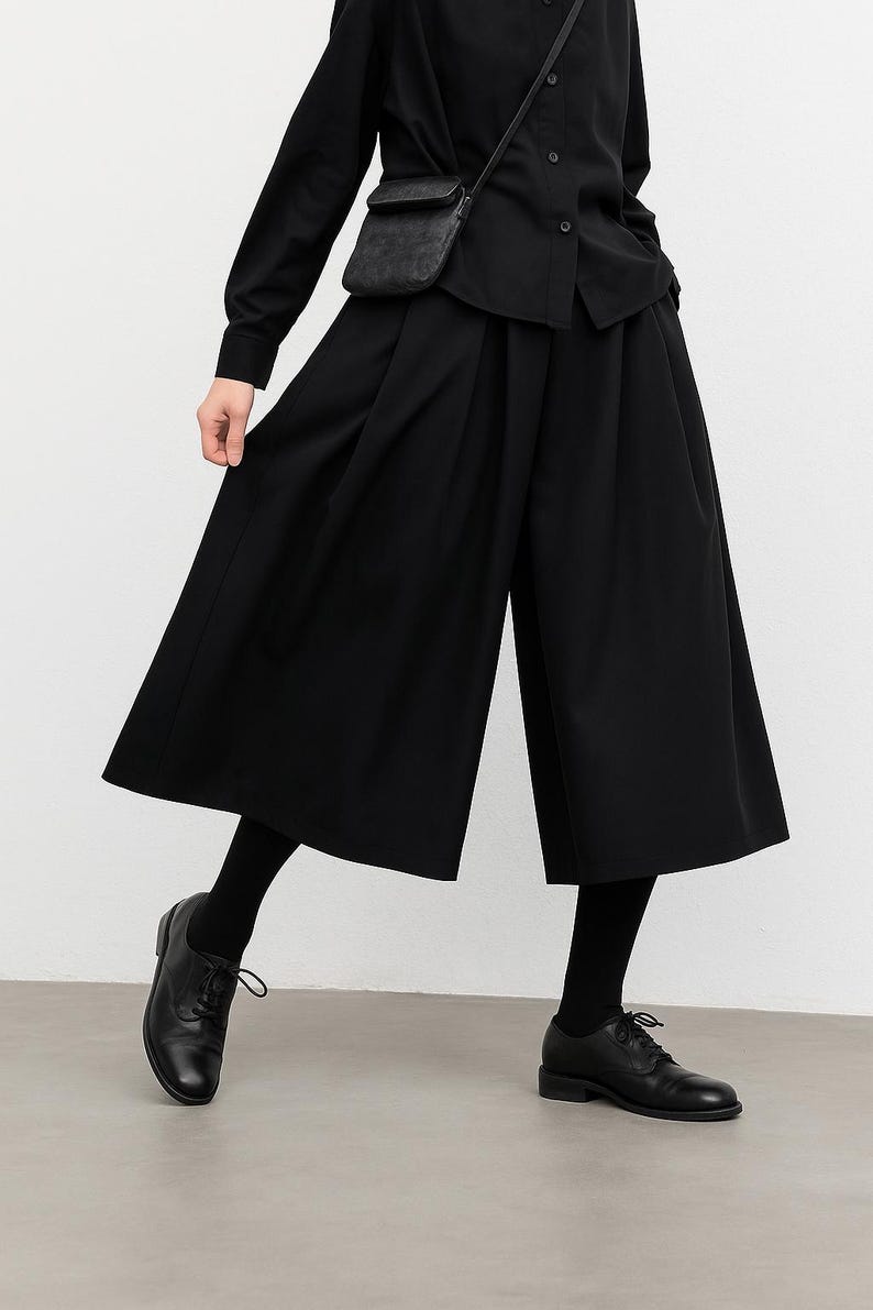 Japanese Hakama Pants Unisex Wide Leg Trousers