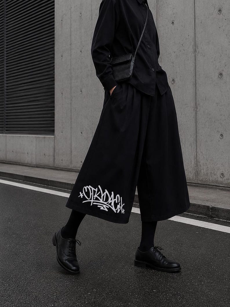 Japanese Hakama Pants Unisex Wide Leg Trousers