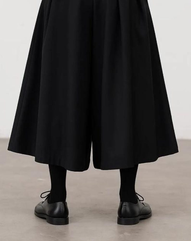 Japanese Hakama Pants Unisex Wide Leg Trousers