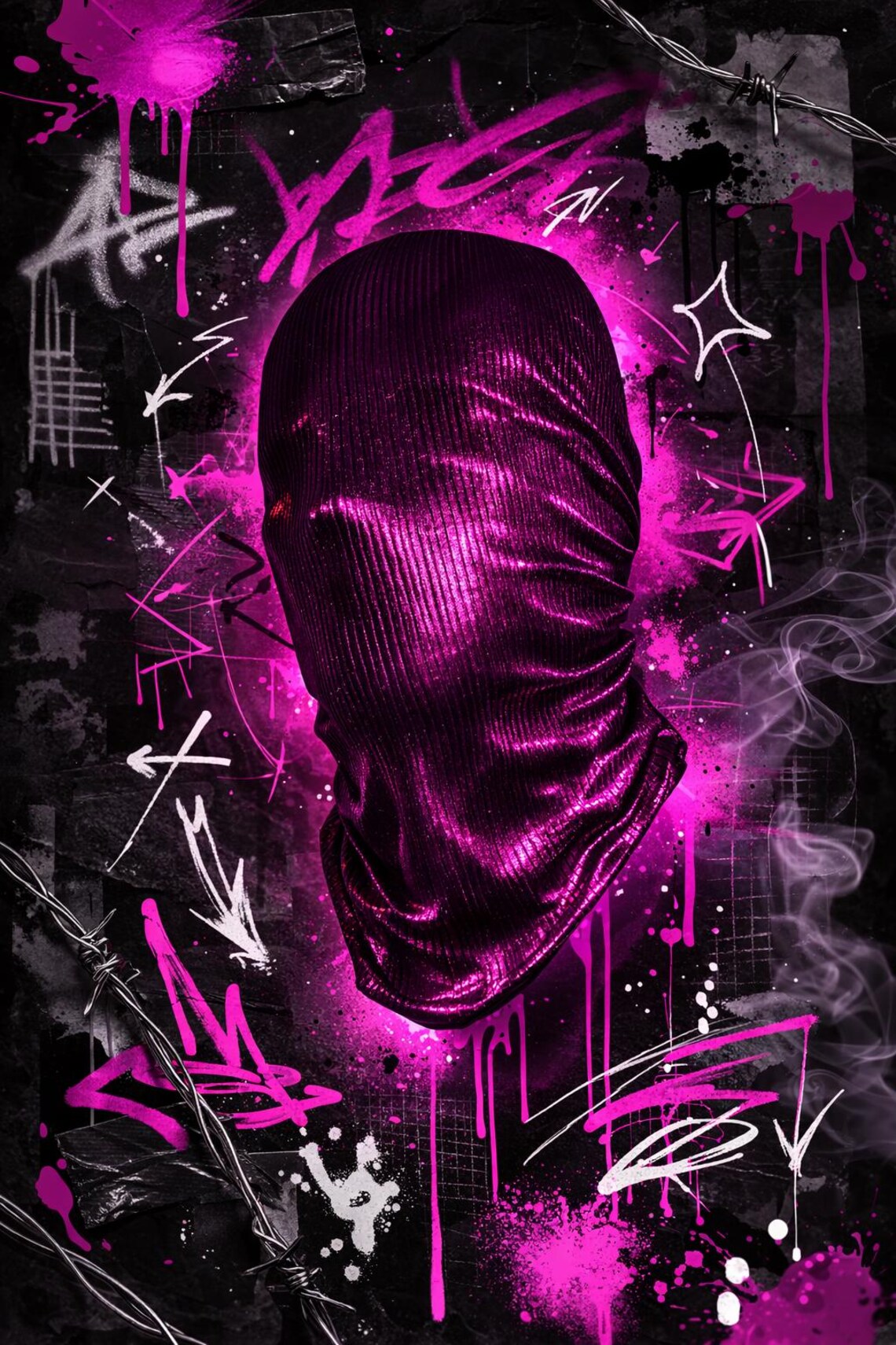 Metallic Magenta Full Face Mask