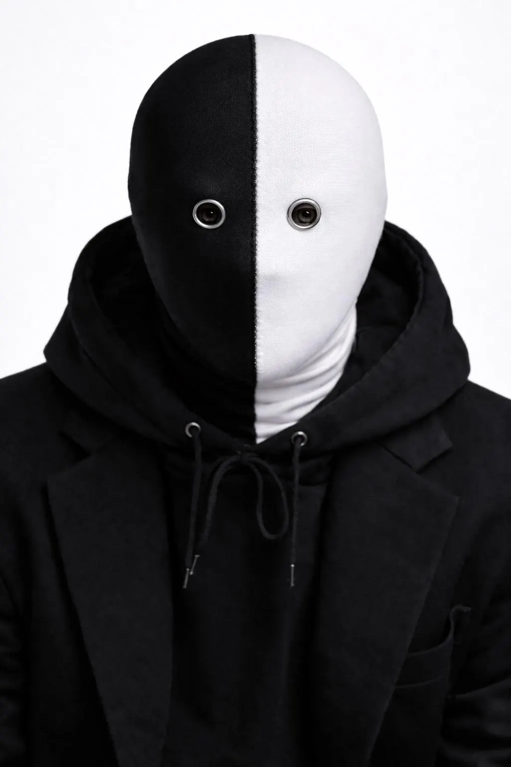 Black White Mask Balaclava for Photoshoots, Performance Creative Projects
